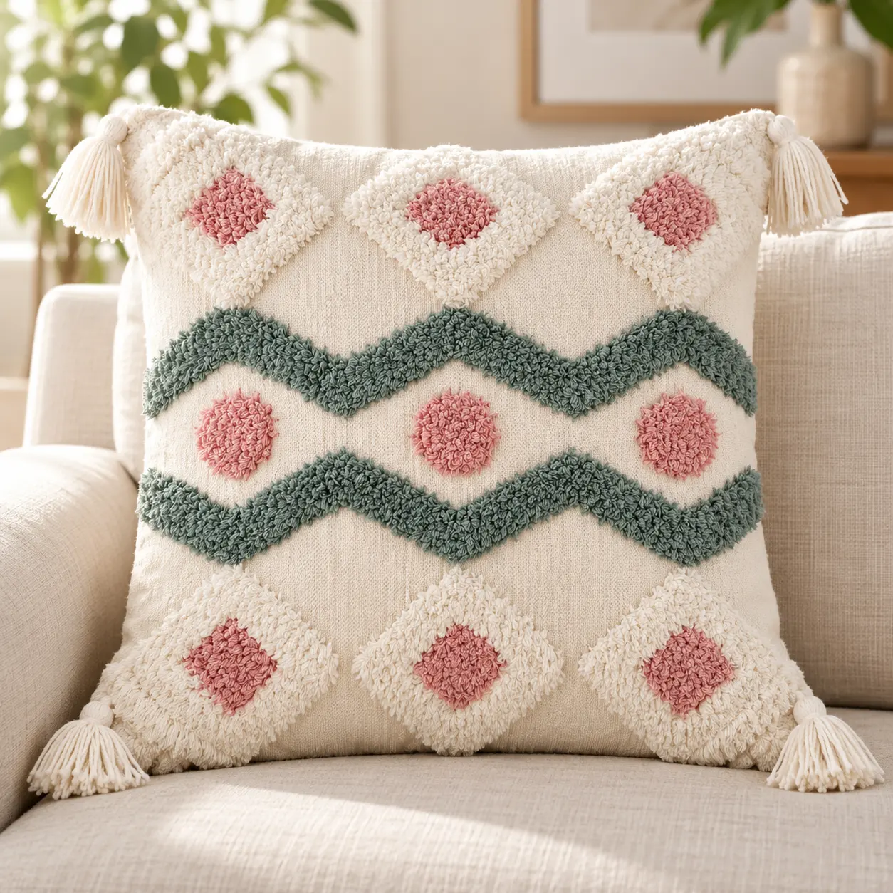 Prominent decorative pillow face - multiple designs and colors