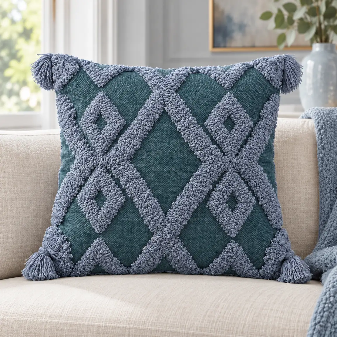 Prominent decorative pillow face - multiple designs and colors