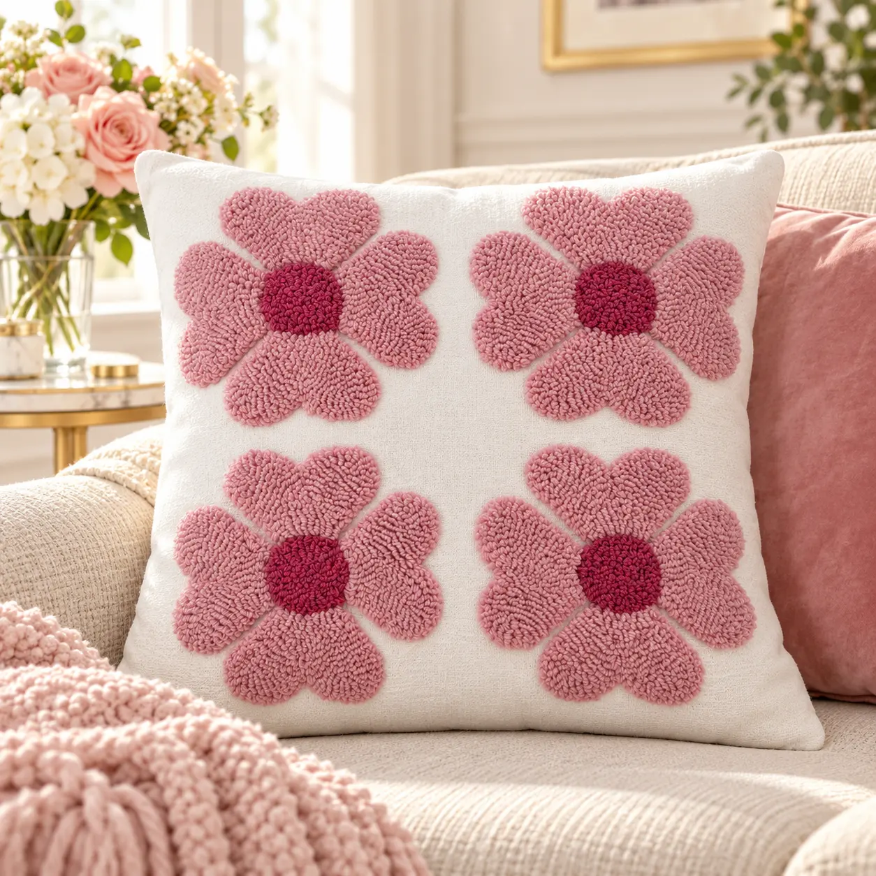Prominent decorative pillow face - multiple designs and colors